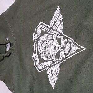 Relentless Tactical Gun Skull Sweatshirt Size XL in Olive Green